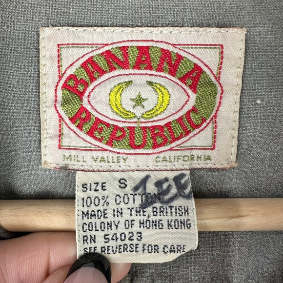 Vintage 70s Banana Republic Safari Jacket Mens Small Olive Utility Field Canvas - Picture 4 of 10